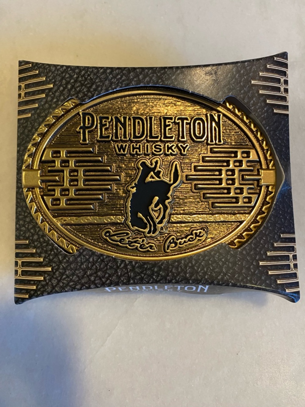 Pendleton Whisky Rodeo Buckle Belt Buckle - Gold & Black 2026